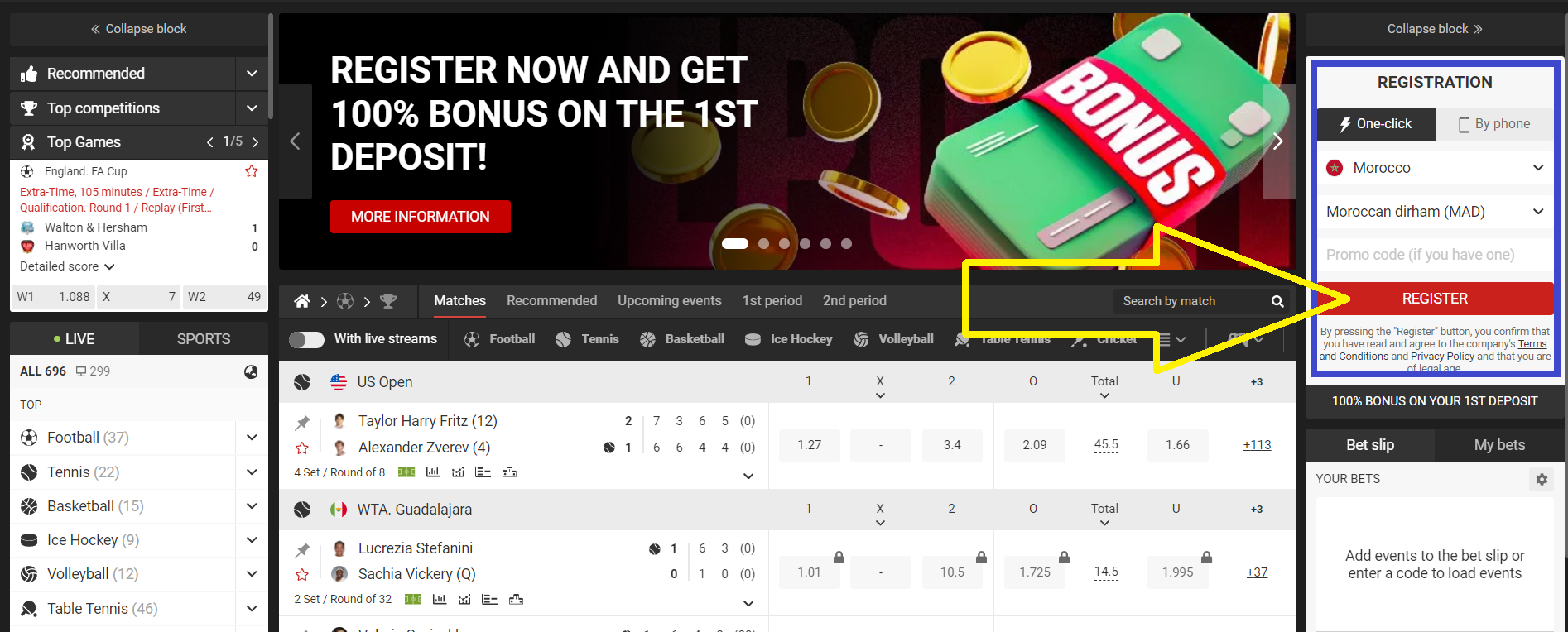 Design of the XpariBet Website Design of the XpariBet Website