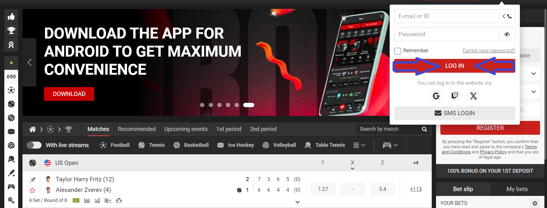 Steps for the XpariBet Login Steps for the XpariBet Login