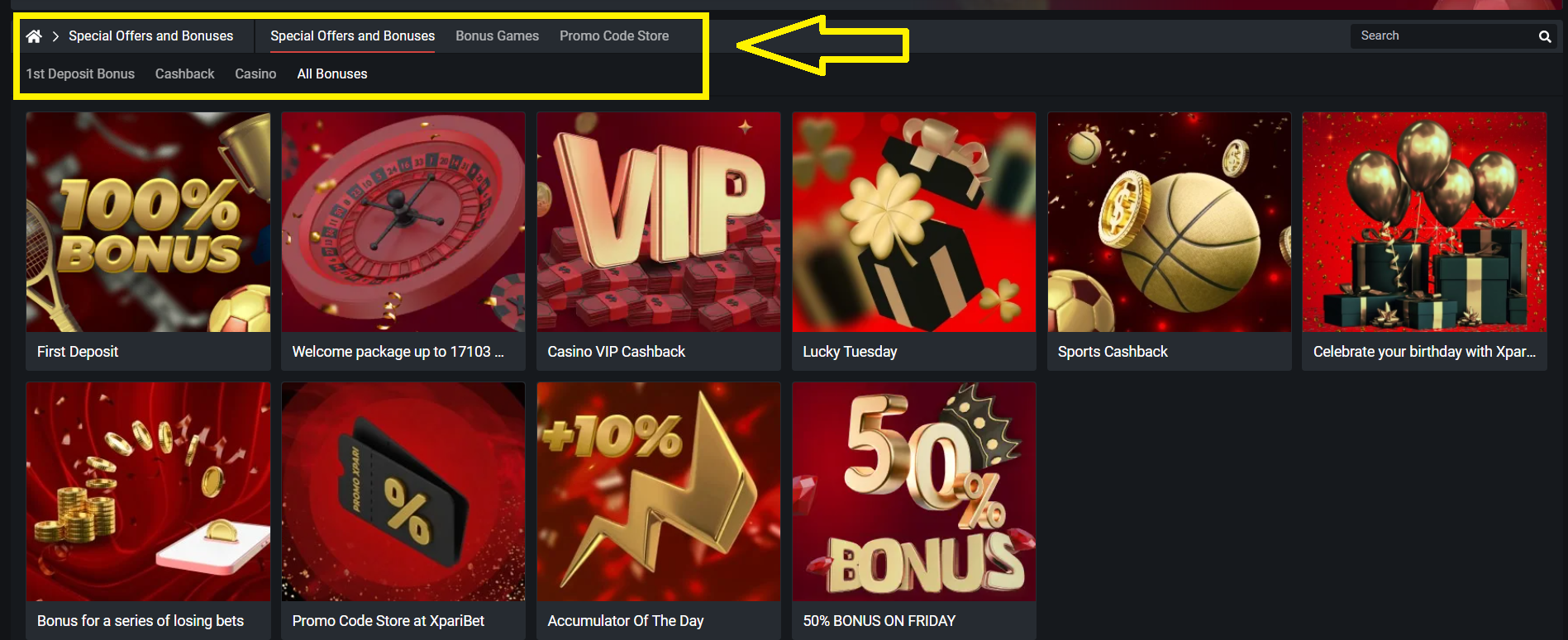 XpariBet Bonus System XpariBet Bonus System