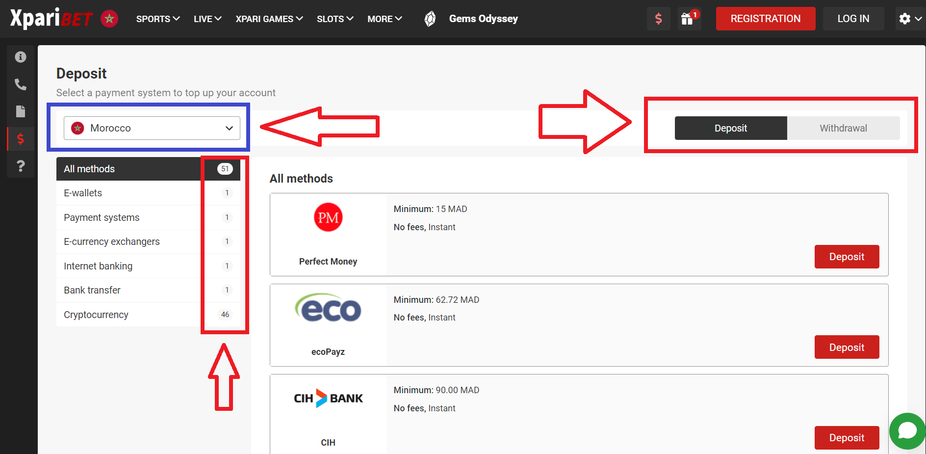 Deposits and Withdrawals in the XpariBet Bookmaker